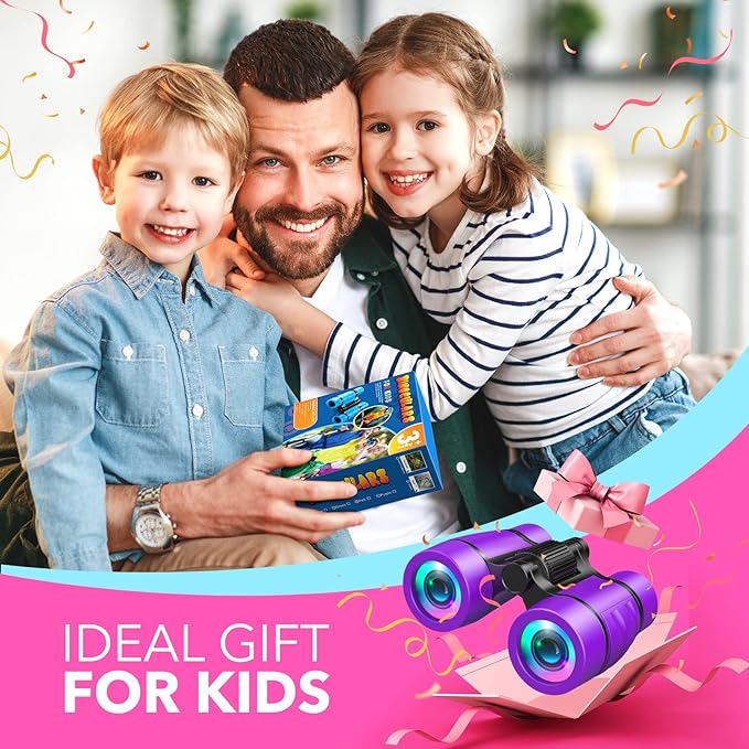 Girls Toys Age 3-7: LET'S GO! Compact Bird Watching Binoculars for Kids Ages 3 4 5 6 7 Year Old Girl Boy Gifts Idea Outside Travel Educational Toy for Kid Preschool Toddler Easter Stuffers