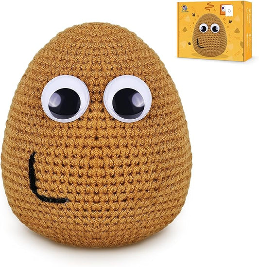 Crochetta Crochet Kit for Beginners, Crochet Kit w Step-by-Step Video Tutorials, Crochet Starter Kit Learn to Crochet Kits for Adults Kids Beginners, Crochet Poop (40%+ Yarn)