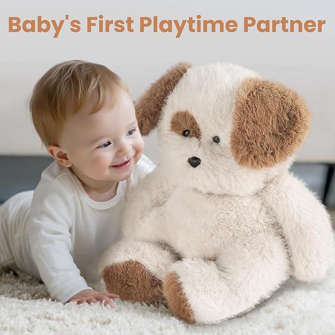 iPlay, iLearn Dog Stuffed Animal, Soft Plush Baby Toy, Infant 18" Big Cute Fluffy Puppy Toy, Ultra Soft Nursery Bedtime Huggable Birthday Gifts for Toddlers Girls Boys Kids Age 0 and up