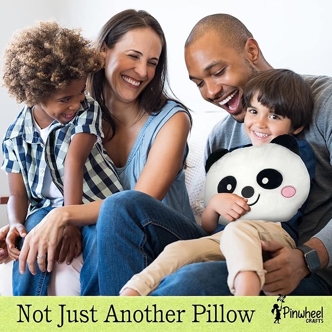 Pinwheel Crafts Beginner Sewing Kit for Kids 8-12 - Easy DIY Panda Pillow Kit - Learn to Sew - Kids Sewing Craft Gifts - Make Your Own Stuffed Animal Panda Plush Toy