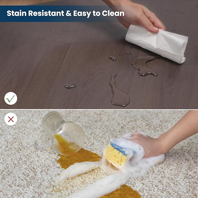 Area Mat for Hard Floors, 4'×6' Semi-Clear Black Vinyl Floor Protector for Under Dining Table, Waterproof Non-Slip Plastic Rug, Splat Mat for Under High Chair