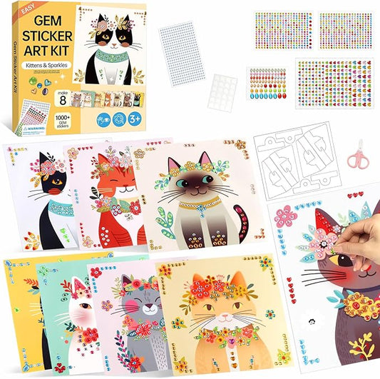 Marlrin Cats Craft Kits for Kids Ages 4-8, Arts and Crafts Kits,Craft Kit for Girls 6-8,Diamond Painting Toys for Girls 5-7,Birthday and Christmas Gift for Kids Ages 3, 4, 5, 6, 7, 8