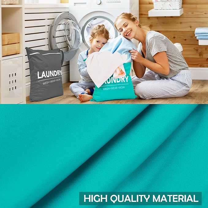 2 Pcs Large Travel Laundry Bag Waterproof Wet Dry Bag Washable Dirty Clothes Bag for Gym Clothes Laundry Wet Clothes Swimming Yoga