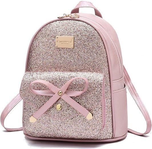 I IHAYNER Girls Bowknot Cute Leather Backpack Mini Backpack Purse for Women