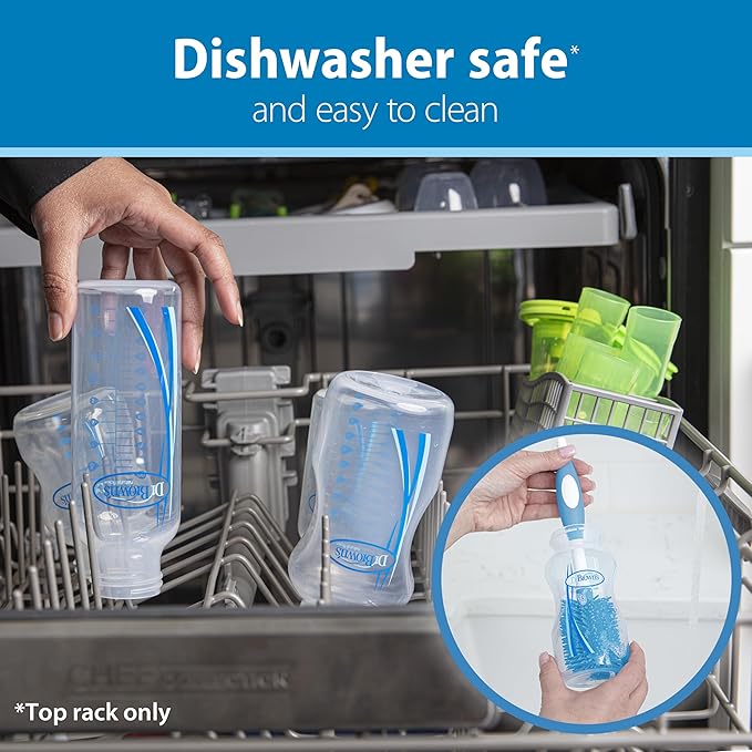 Dr. Brown's Natural Flow Anti-Colic Options+Wide-Neck Baby Bottle,9 oz/270 mL,Level 1 Nipple,1-Pack,0m+