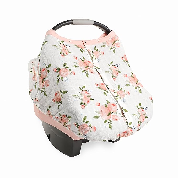Little Unicorn Breathable Car Seat Canopy | Magnetic Closure & Universal Fit | Cover Baby from Elements (Watercolor Roses)