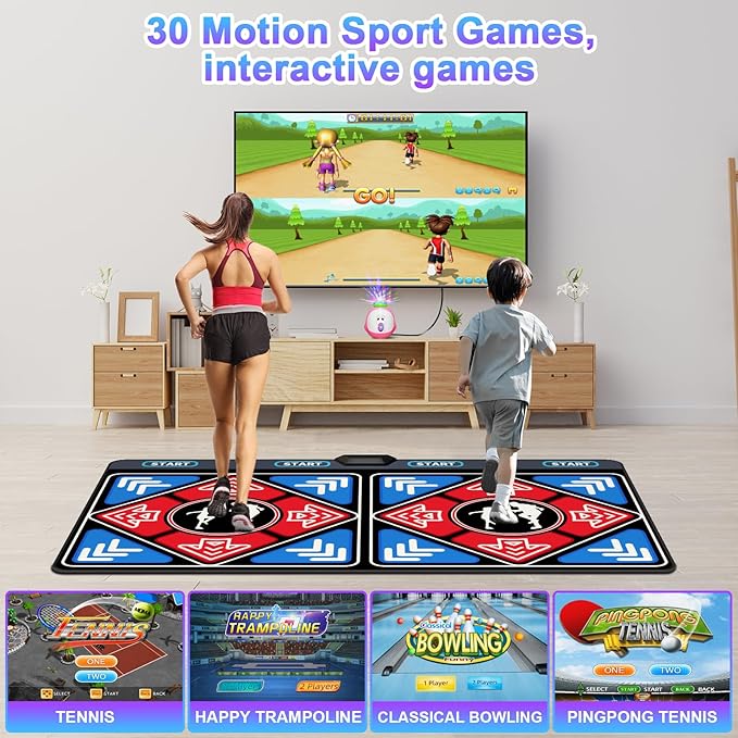 Dance Mat for Kids and Adults,Double Dance Mats with Camera,Electronic Dance Pad for TV, Dancing mat for Exercise,Plug& Play Game for Kids,Gifts for Girls Boys Ages 3+