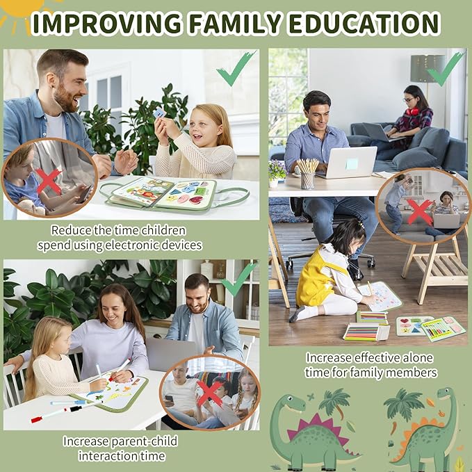 Toddler Busy Board for 1 2 3 4 Year Old - Montessori Busy Book Travel Toys Sensory Board Educational Activity Book for Learning Fine Motor Skills, Gifts for Girls Boys Toddler 1+ Years Old