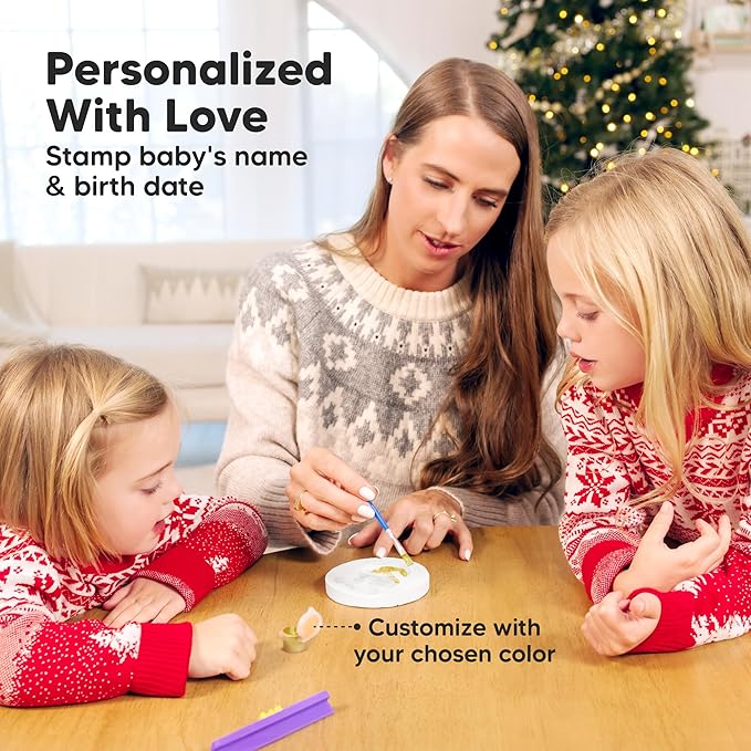 Baby Hand and Footprint Kit Girls, Boys - Personalized Baby Footprint Ornament Kit, Newborn Keepsake Gifts for New Mom, Easy to Use Handprint Makers, Cute Shower Gifts(Sky, Multi-Colored)