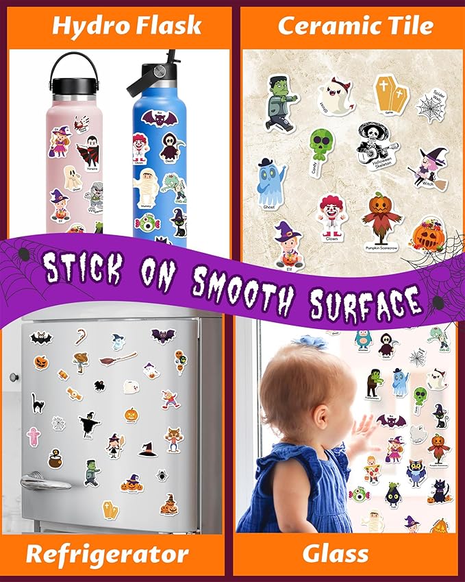 Reusable Sticker Book for Toddlers 2-4 Years, Stickers for Kids, Toddler Sticker Book Ages 1-3, Toddler Craft Activities, Toddlers Travel Toys Ages 2+ Boy Girl Birthday Gifts - Halloween