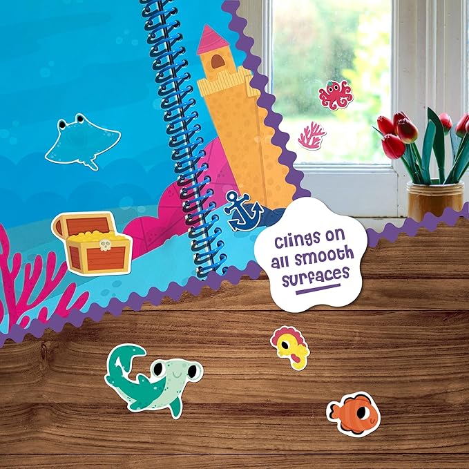 Stick4Ever Jelly Sticker Book - for Kids - Waterproof, Easy to Clean Jelly Stickers - Busy Book for Toddlers with 50 Pcs of Jelly Stickers (Under The Sea)