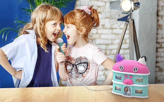 eKids Sing Along Boom Box Speaker with Microphone, Kids Karaoke Machine with Built in Music (Gabby)