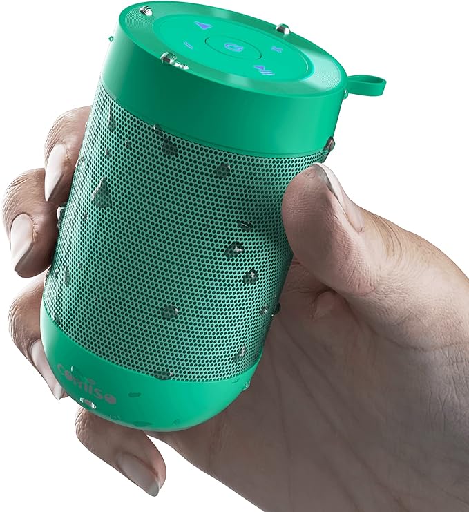 comiso Bluetooth Speaker with IP65 Waterproof,5.3 Bluetooth,TWS Pairing,Support TF Card,Portable Wireless Speaker for iPhone Samsung and More-Green