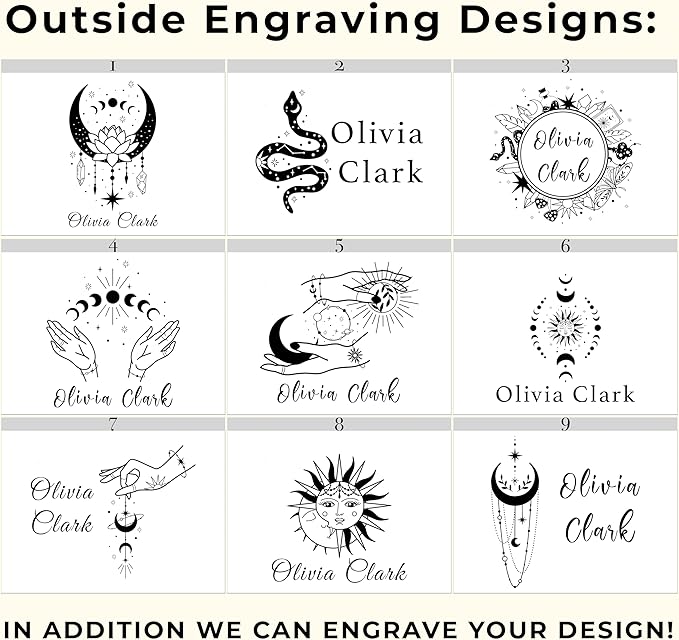 Custom Crystal Trinket Box - Tarot Cards Holder Engraved Keepsake Box for Witch Essentials, Witchcraft Gifts for Women, Esoteric Gifts for Tarot Lovers, Witchy Valentines Gifts, Stone Crystal Storage