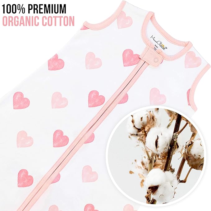 Mama Cheetah Baby Sleep Sack 0.5 TOG, Organic Cotton Baby Wearable Blanket with Two-Way Zipper, Swaddle Transition Baby Sleeping Bag for Newborn Infant Toddler Boy Girl, 12-18 Months