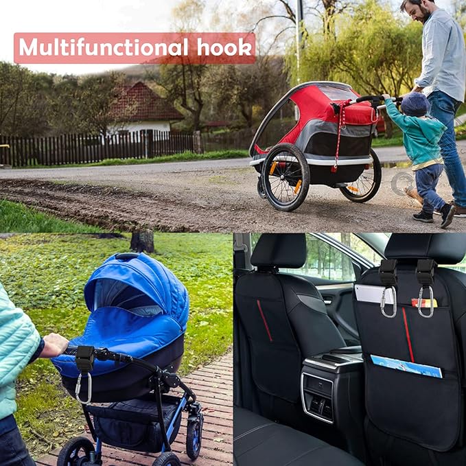 Baby Stroller Hook, Clip or Hang a Diaper Bag to Your Pram or Buggy, 2 Pieces