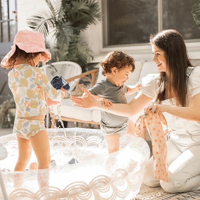 Tiny Twinkle Mess- Proof Waterproof Wet Dry Bag | 2-Packk Reusable Wet Bags for Swimsuits & Baby Clothes | Leakproof Wet Bag for Travel & Diaper Changes for Baby (Flutter)