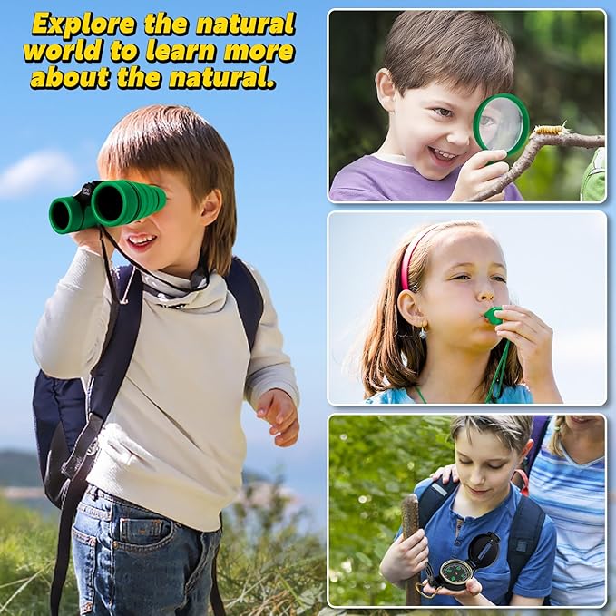 ESSENSON Kids Explorer Kit - Adventure Kit for Kids, Outdoor Explorer Kit with Binoculars, Summer Outdoor Toys for Kids Ages 4-8