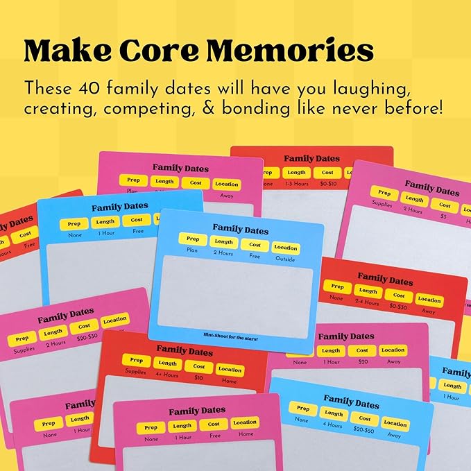 Family Dates 40 Scratch Off Cards – Fun Activities & Date Night Ideas for Kids and Parents – Adventure Card Game for Families – Unique Gift for Family Nights, Holidays, or Birthdays