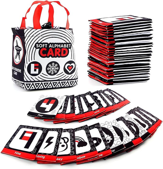 Early Childhood Enlightenment Book 26 Pieces Toddler Soft Alphabet ABC Letter Number Flash Cards Baby Soft Cloth Bath Books Infant Crinkle First Books Toys Sensory Books Learning Flashcards (Number)