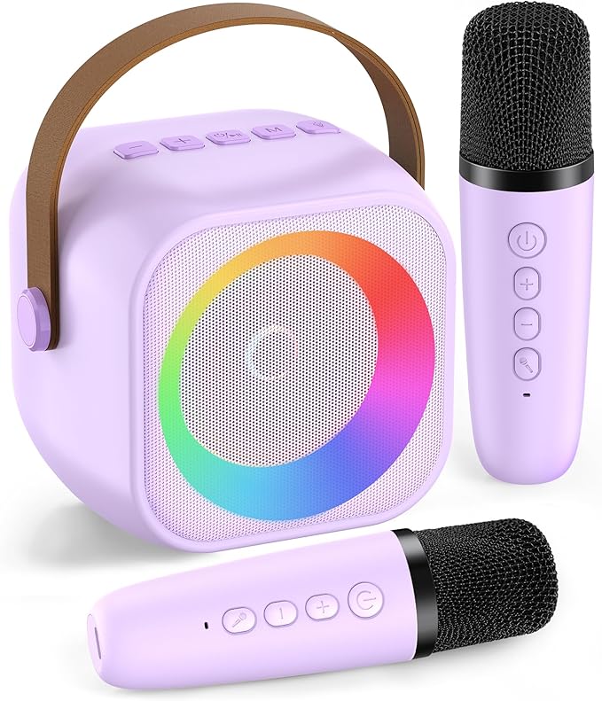Karaoke Machine for Kids Adults, Karaoke Toys Gifts for Girls Boys, Portable Bluetooth Speaker with Wireless Microphone, Birthday Gifts for Girls Boys Ages 4, 5, 6, 7, 8, 9, 10, 12+ Years Old