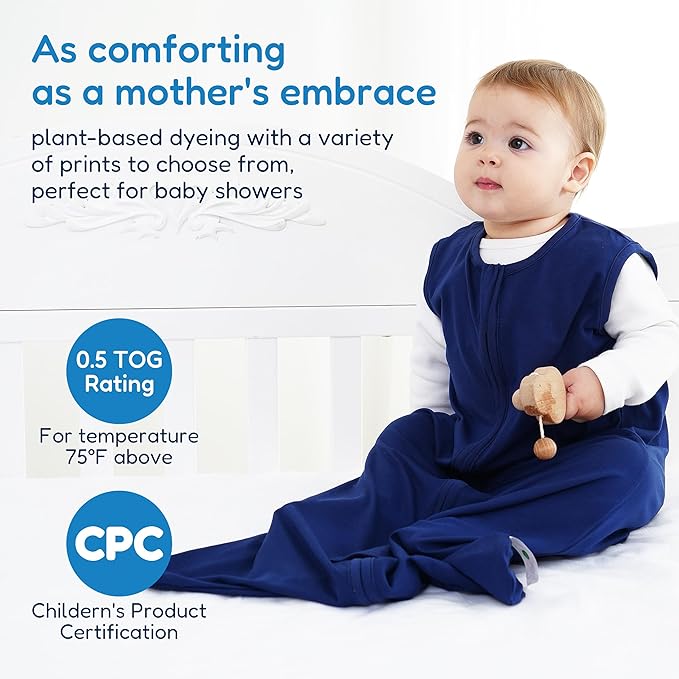 TotAha Sleep Sack 3-6 months 3 Pack, Ultra-Soft,Light Infant Wearable Blanket Baby Sleeping Bag with 2-Way Safe Zipper for Boy Girl, 0.5 TOG