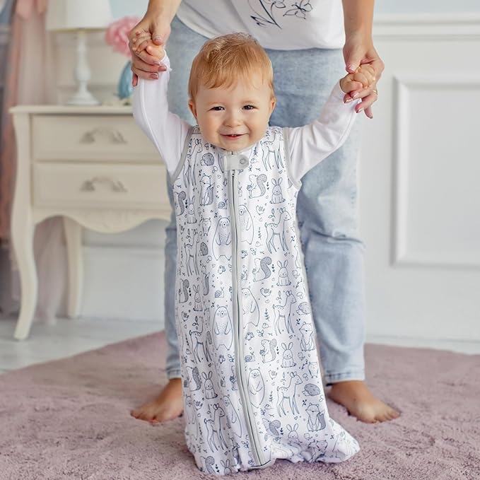 Mama Cheetah Baby Sleep Sack 2.5 TOG, Organic Cotton Baby Wearable Blanket with Two-Way Zipper, Swaddle Transition Baby Sleeping Bag for Newborn Infant Toddler Boy Girl, 0-6 Months