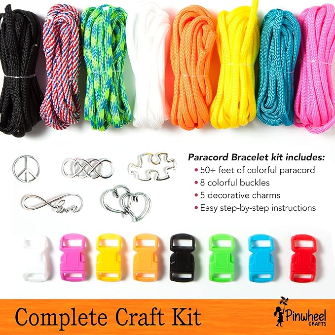 Flower Origami Kit & Paracord Bracelet Kit Bundle - Fun DIY Arts and Crafts Project for Kids Ages 6 7 8 9 10 11 12 - Great Gifts for All Occasions