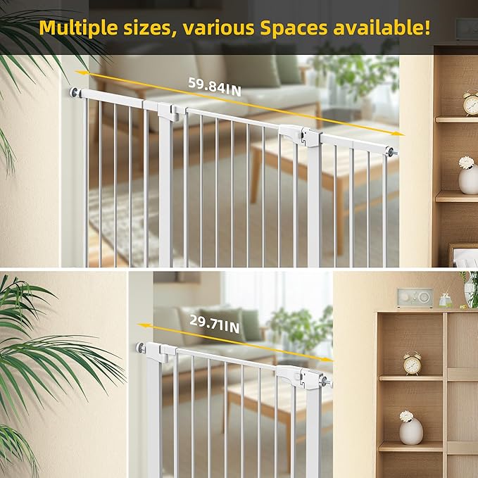 Easy Step Walk-Thru Baby Gate – Adjustable Safety Gate for Babies & Pets, Pressure Mount Kit, Includes Wall Cups & Extensions – 29 to 40.5W x 30.5H inches, CPC Certified