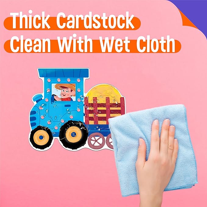 9 PCS Farm Theme Lacing Cards, 9 Double Sided Sewing Cards with 9 Colorful Laces, Imagination Development Lacing Toys Educational and Learning Activity for Preschoolers, Kids