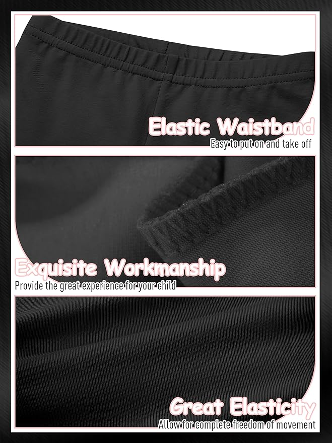 Resinta 4 Packs Toddler and Baby Girls Cotton Leggings Full Length Pants Stretchy Soft Tights Pants for Kids