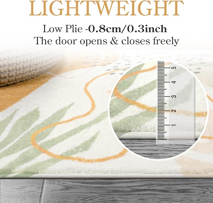 Lahome Washable Area Rug for Living Room - 5x7 Rug for Classroom Throw Non-Slip Soft Rugs for Bedroom Aesthetic, Boho Taupe Botanical Print Indoor Capet for Kids Nursery Dorm Entryway Dining Room