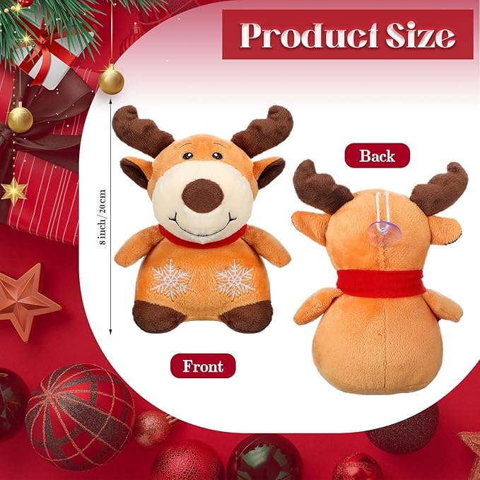 Liliful 10 Pack 8 Inch Christmas Reindeer Stuffed Plush Toy Christmas Elk Deer Stuffed Animal Toys Xmas Plush Elk with Red Scarf Winter Holiday Decoration Gifts for Boys Girls