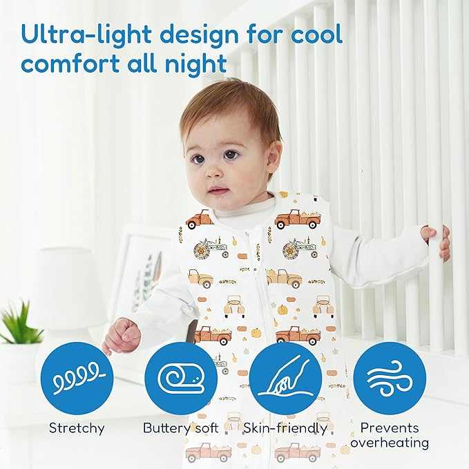 TotAha Sleep Sack 15-18-24 Months 3-Pack,Stretchy,Buttery Soft Sleeping Bag,Light Baby Wearable Blanket with 2-Way Safe Zippers for Boys Girls, 0.5 TOG