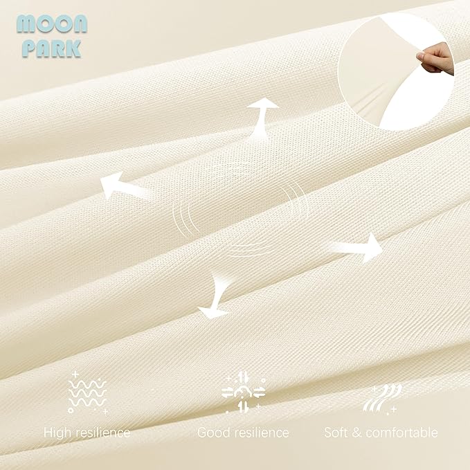 MOON PARK Pregnancy Pillows for Sleeping - U Shaped Full Body Maternity Pillow with Removable Cover - Support for Back, Legs, Belly, HIPS - 65 Inch - Ivory - Cooling Cover