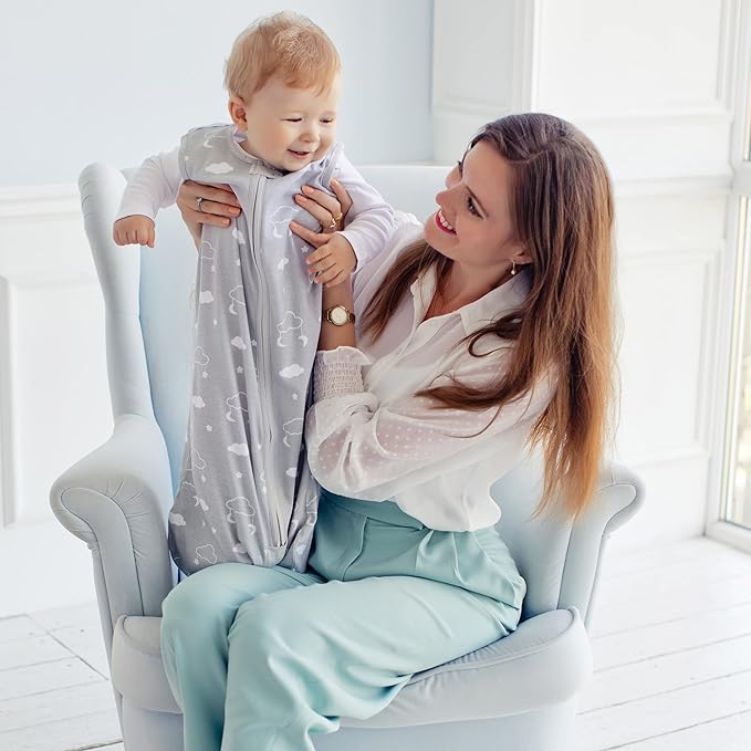 Mama Cheetah Baby Sleep Sack 0.5 TOG, Organic Cotton Baby Wearable Blanket with Two-Way Zipper, Swaddle Transition Baby Sleeping Bag for Newborn Infant Toddler Boy Girl, 0-6 Months