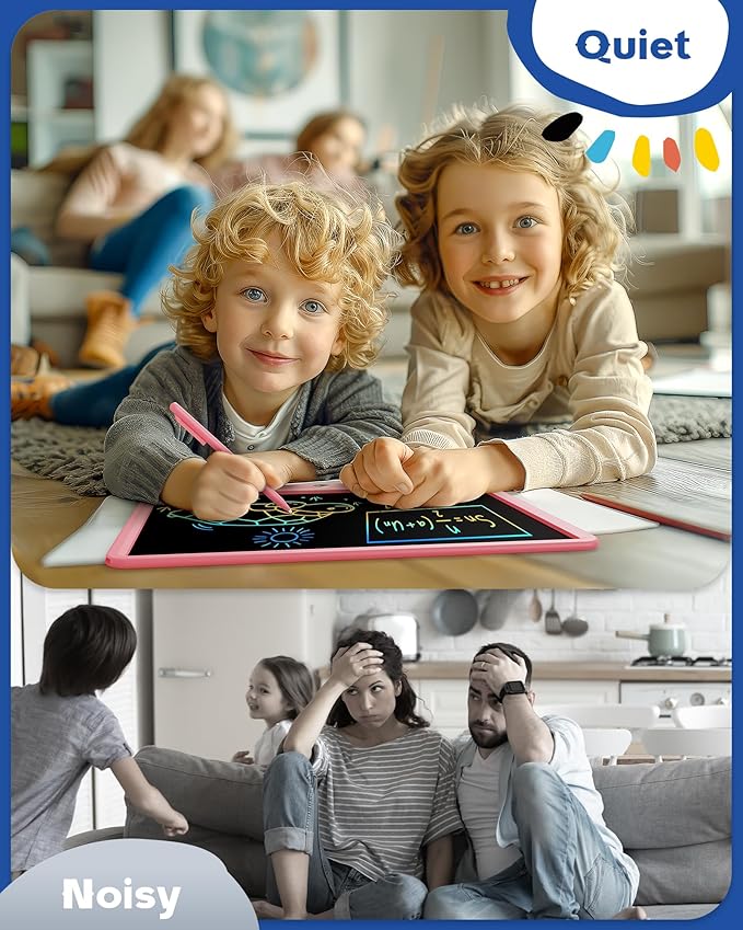 Bravokids 15 Inch LCD Writing Tablet for 3 Year Olds - Electronic Drawing Pad and Doodle Board as Educational Birthday Gifts for Girls and Boys (Pink)