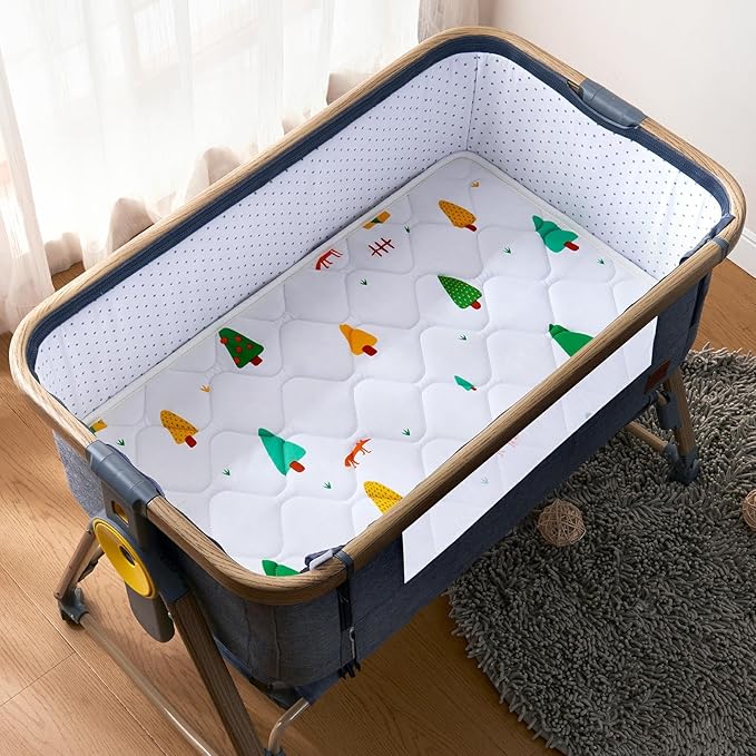 Baby Bassinet Mattress 33 x 19 inches- Firm Support and Comfort Premium Foam,Noiseless and Odorless,Hypoallergenic Small Crib Mattress, Fits Moses Basket, Dual Sided with Soft Breathable Fabric