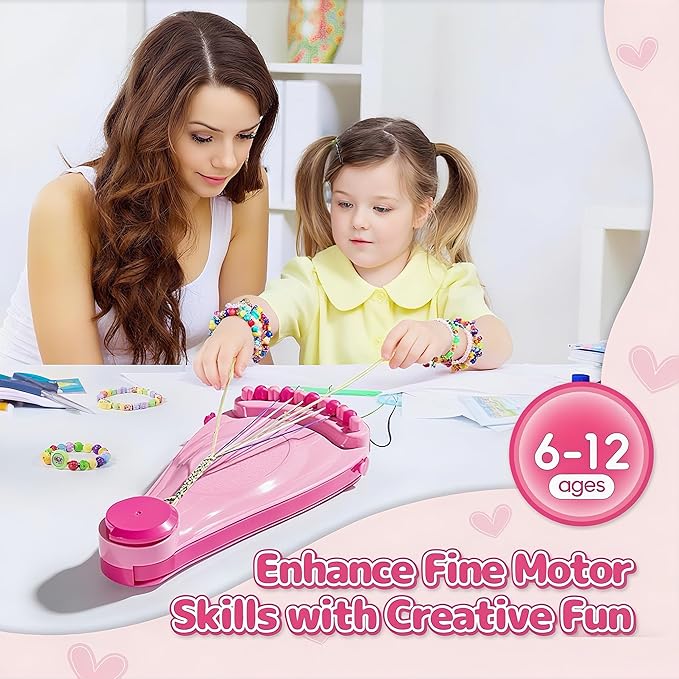 P&C Friendship Bracelet Making Kit for Girls Age 8-12 with 422 Beads & 20 Threads - Arts and Crafts for Kids Jewelry Making Kit - Christmas Birthday Gifts - Easy Bracelet Maker