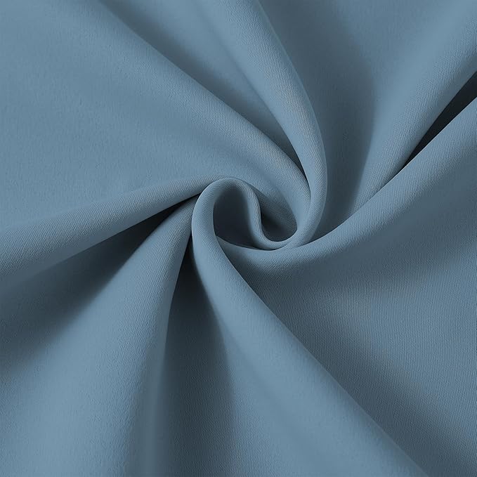 KEQIAOSUOCAI Pinch Pleated Blackout Curtain Drapes for Window 105" L - Triple Weave Energy Saving Thermal Room Divider Blackout Panels for Patio (72" Wide per Panel, 2 Panels, Dusty Blue)