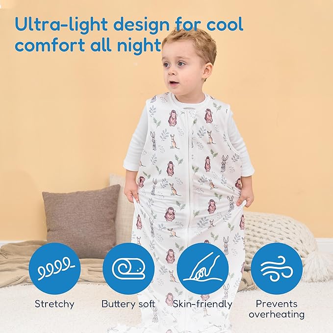 TotAha Toddler Sleep Sack 2T-4T, Soft Wearable Blanket Baby Sleep Bag, Light 0.5 TOG or Medium-weight 1.0 TOG Sleeping Sacks