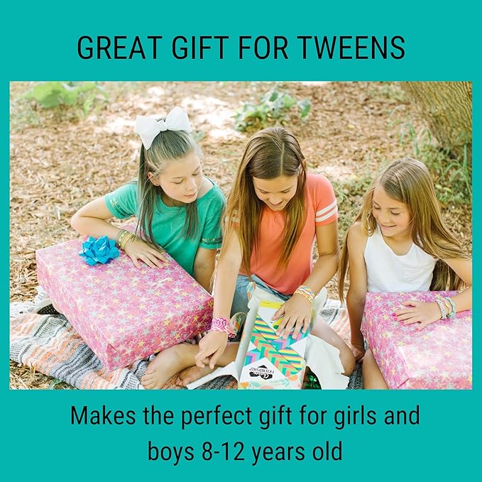 Choose Friendship Bracelet Making Kit – 20 Pre-Cut Threads, Portable Loom with Storage, Makes 8 Bracelets, Craft Gift for Kids Ages 8+, Dark Blue “Blueberry”