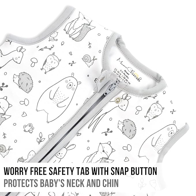Mama Cheetah Baby Sleep Sack 2.5 TOG, Organic Cotton Wearable Blanket with Two-Way Zipper, Swaddle Transition Baby Sleeping Bag for Newborn Infant Toddler Boy Girl, 0-6 Months