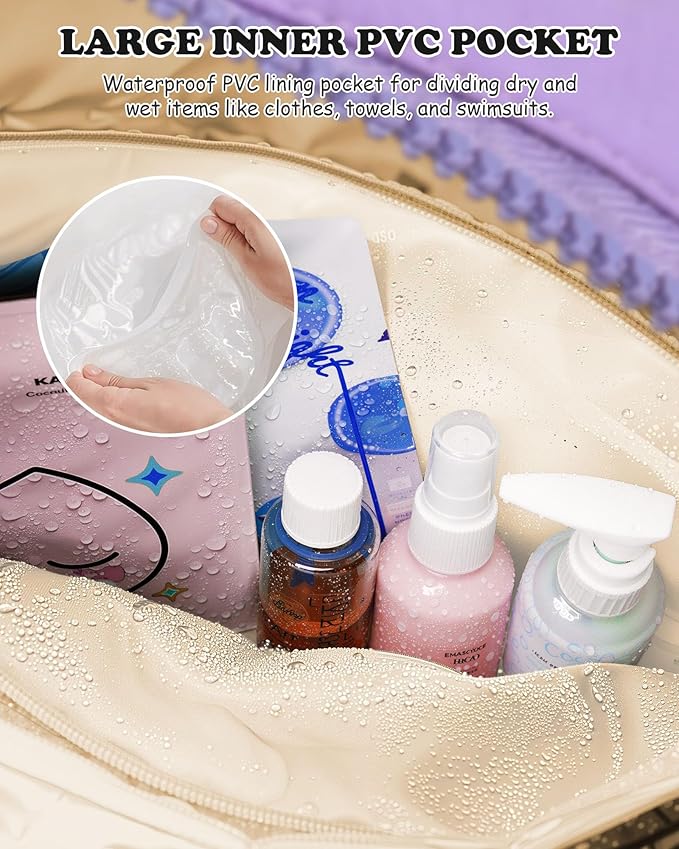 Initial Duffle Bag, Carry On Bags for Women，Granddaughter Gifts-Overnight Bag with Wet Pocket，Lightweight Travel Bags Personalized Gym Tote with Makeup Pouch