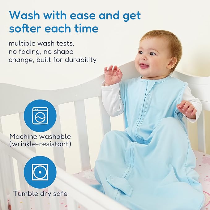 TotAha Sleep Sack 3 Pack, Breathable Sleep Bag for Infant Girl Boy, Wearable Blanket Baby Sleeping Sacks with 2-way Safe Zipper, 0.5 TOG