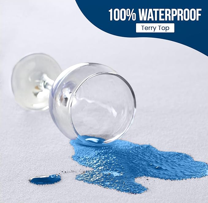 Utopia Bedding Waterproof Mattress Protector King Size (Pack of 14), Premium Terry Mattress Cover 200 GSM, Breathable, Fitted Style with Stretchable Pockets (White)