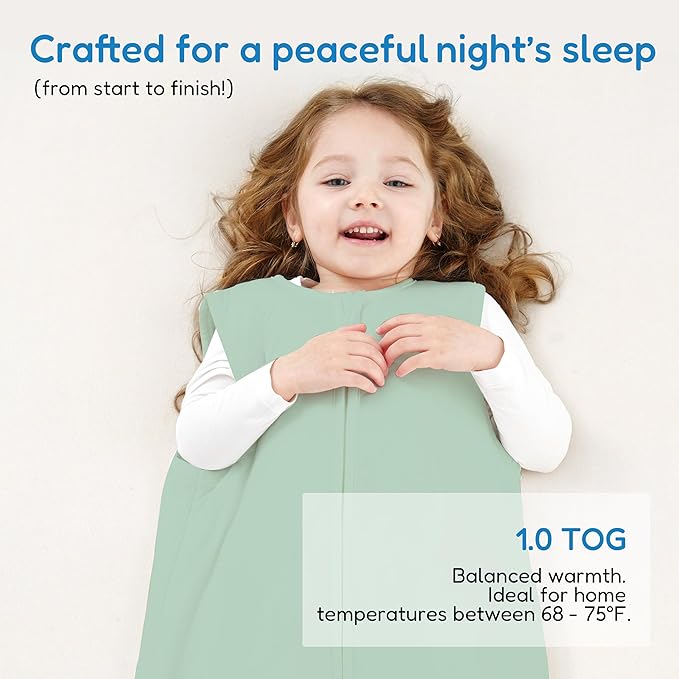 TotAha Toddler Sleep Sack 1.0 TOG for 2T-3T-4T, Premium Soft Wearable Blanket Baby Sleeping Bag with 2-way Safe Zipper for Girl Boy