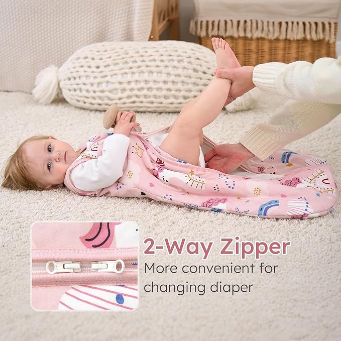 Yoofoss Baby Sleep Sack 0-6 Months, 1.5 Tog Baby Wearable Blanket with 2-Way Zipper, 100% Cotton Organic Fabric Winter Infant Sleeping Sack, Warm Soft Comfy