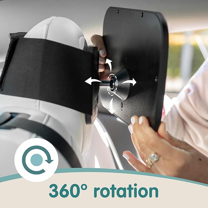 Onco Fixed Headrest Baby Car Mirror - Tesla-Compatible Car Mirror for Baby, 100% Shatterproof & Shake-Proof, Non-Slip with 360° Rotation, Newborn Must Haves