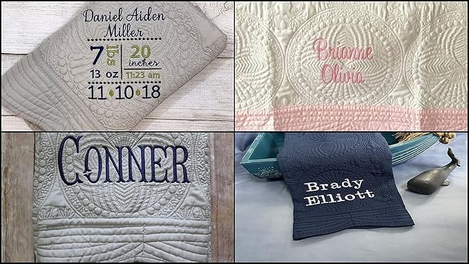 Personalized Baby Blanket Baby Quilt Monogrammed Blankets for Boys and Girls Embroidered Baby Gifts Monogram